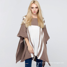 Pull poncho en tricot irrégulier en tricot